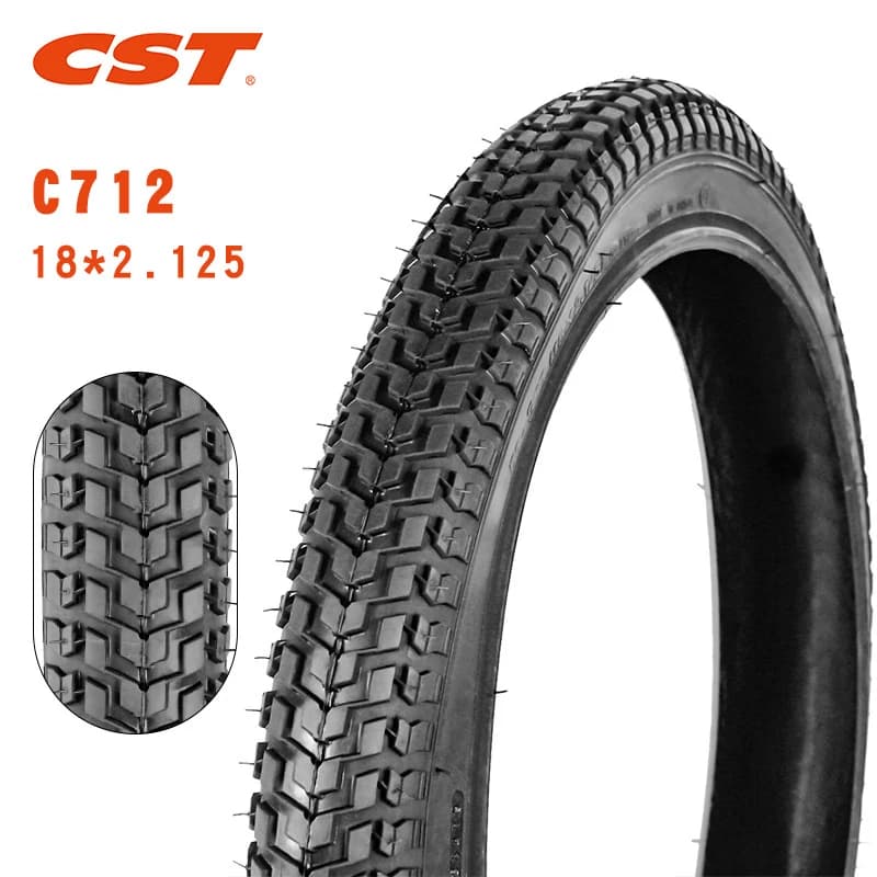 Pneu en acier résistant à l'usure CST 18 pouces 18 * 2.125, pièces de vélo pliant C-712, pneu intérieur et extérieur de petit diamètre pour vélo