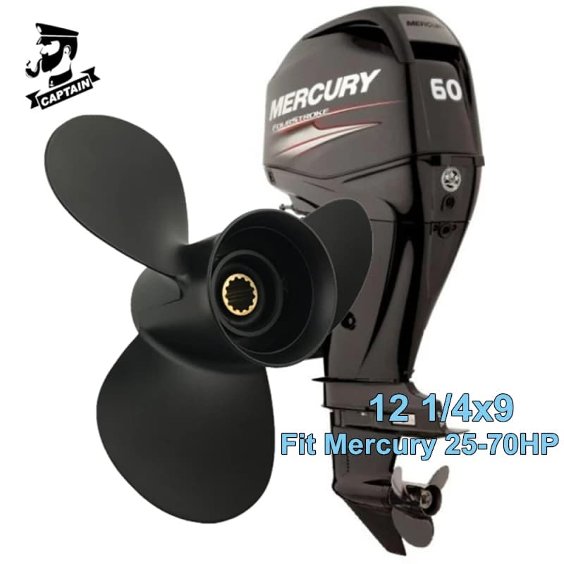 Services.com Marine-Hélice hors-bord en aluminium, Mercury Bub25, 30, 40, 45, 48, 50, 55, 60, 70 HP, 3 phpopularité, 12 1, 4x9