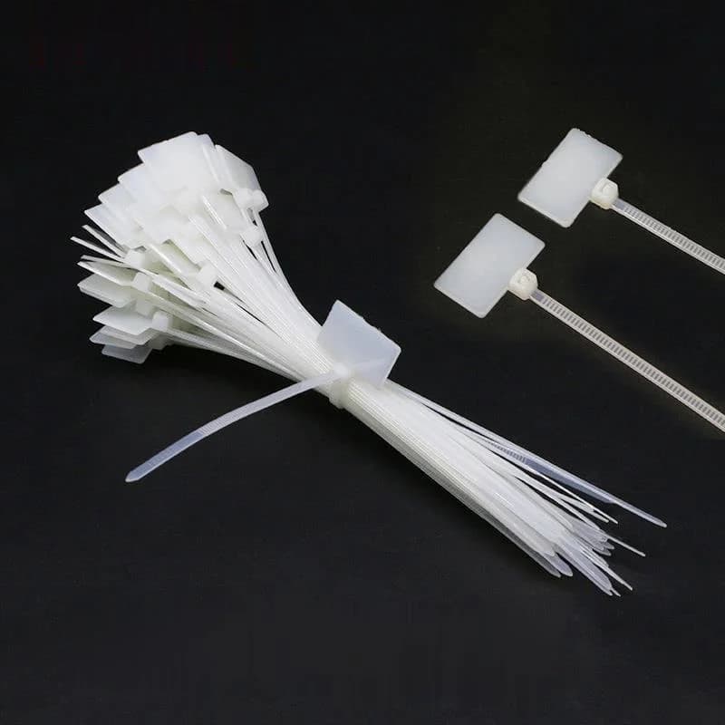 Étiquette autocollante pour câble d'alimentation, 100 pièces, en Nylon, autobloquant, cordon de connexion réseau, fermeture éclair
