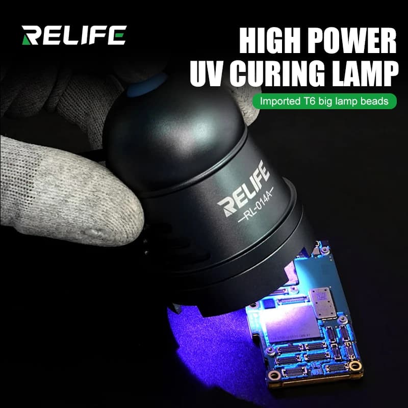 RELIFE RL-014A lampe à polymérisation UV intelligente huile verte lumière à polymérisation rapide pour téléphone portable carte mère lampe de réparation de durcissement de colle UV