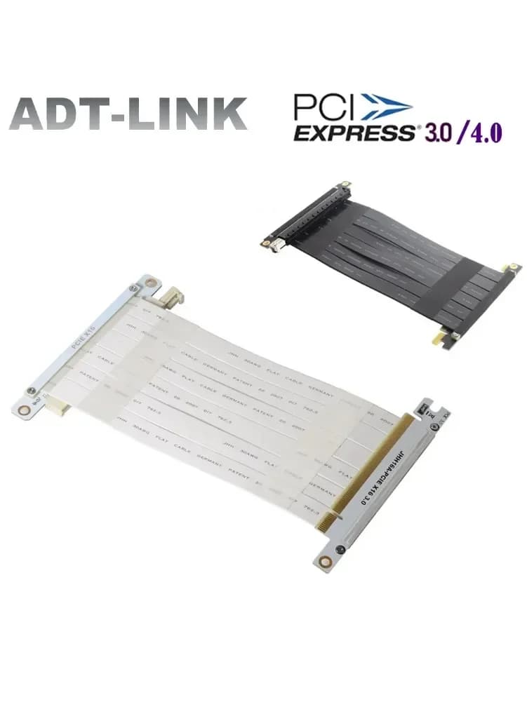 Câble d'extension de carte graphique double sens noir et blanc PCIe 4.0 3.0 X16 vers X16 Gen4, câble flexible pour GPU Riser ITX A4