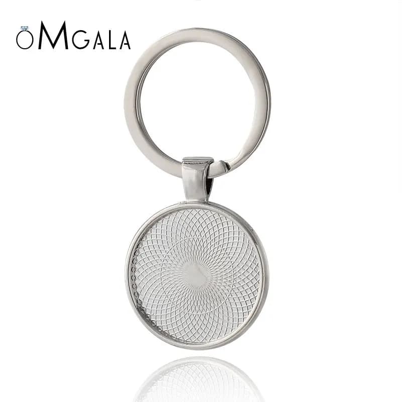 10 pièces/lot 25mm Cabochon blanc porte-clés pendentif Base à la main porte-clés porte-clés ajustement 25mm verre bijoux à bricoler soi-même faisant des accessoires