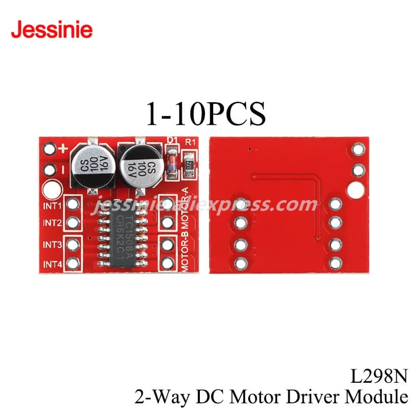 Module de pilote de moteur à courant continu à 2 voies, 1 à 10 pièces, 2V-10V, 1,5a, vitesse PWM avant et arrière, double pont en H, pilote de moteur pas à pas L298N