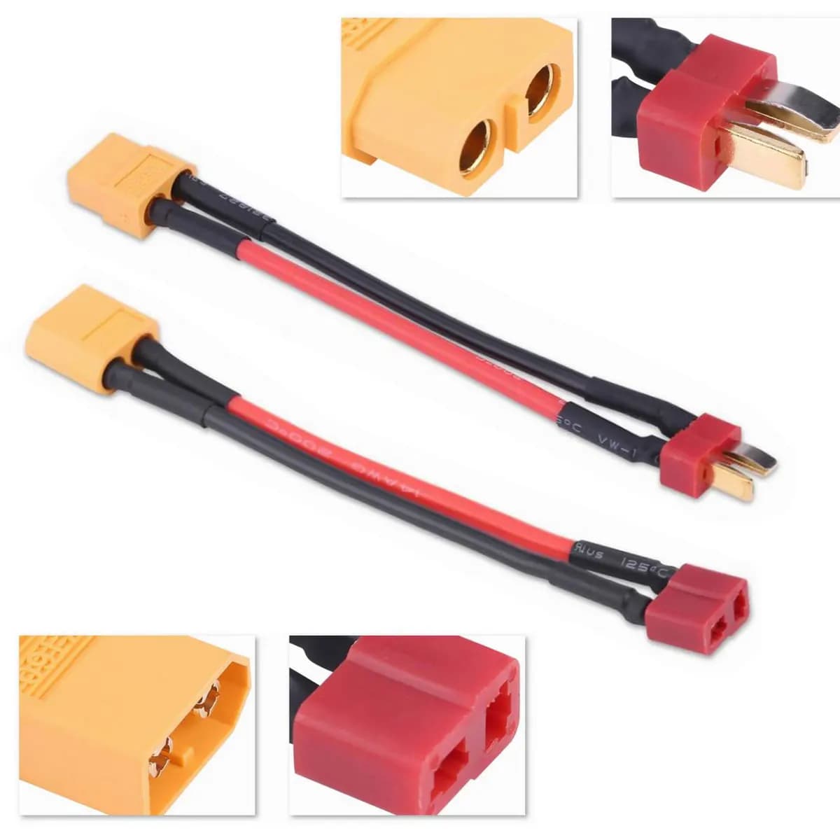 Câble de connecteur adaptateur mâle femelle XT60 vers Deans, prise en T pour batterie Lipo 14awg, pièces RC