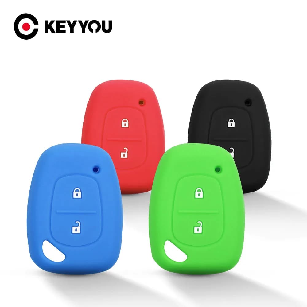 KEYYOU 2 boutons télécommande pour Renault trafic Kangoo maître Vivaro Movano pour Vauxhall Opel Vivaro Silicone voiture clé housse