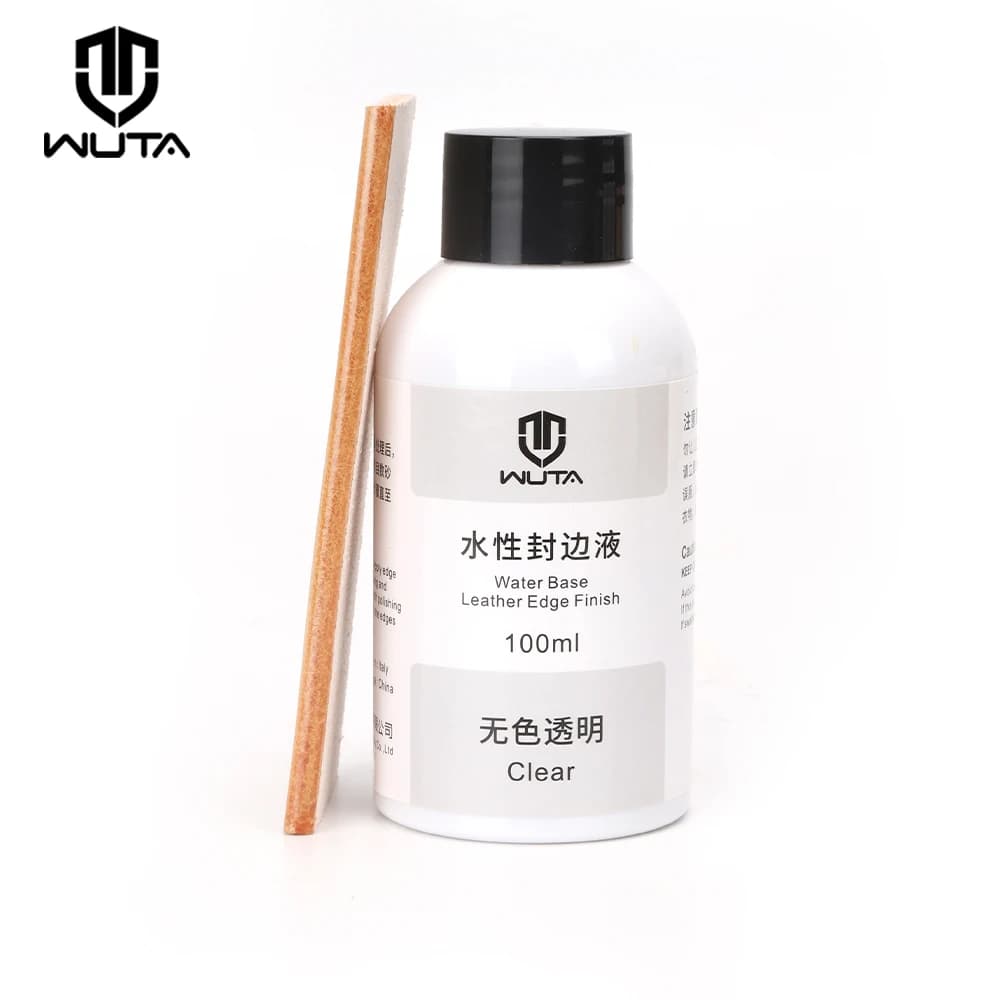WUTA 100ml finition de bord en cuir tanné végétal peinture à bord clair Agent de Base d'eau professionnel lisse et brillant Edger bricolage ceinture artisanale