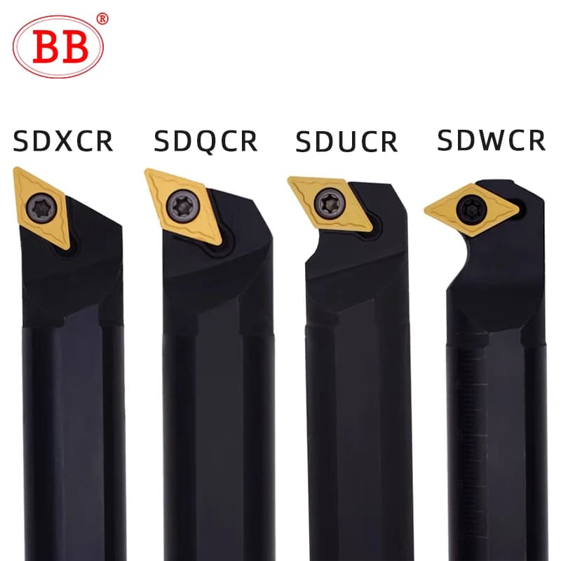 BB SDXCR SDUCR SDQCR barre d'alésage de vis de tour S10K S12M tournant interne HSS C08K DCMT porte-outil en acier allié de carbure 0902 11T3