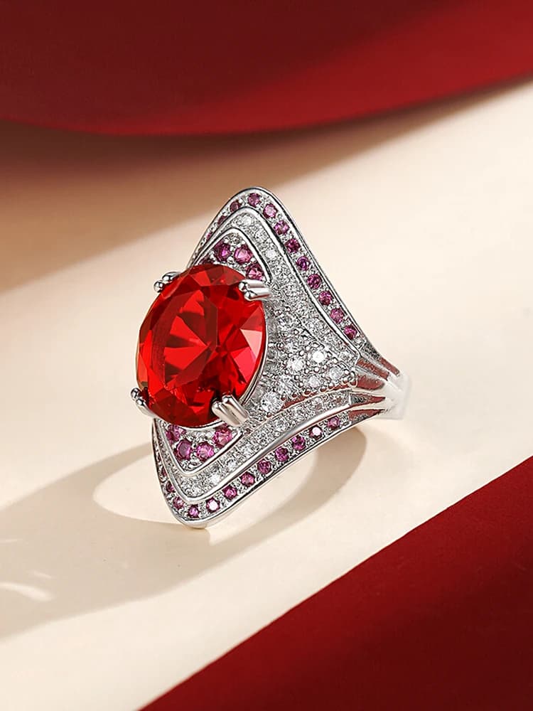 ZDADAN – bague en argent Sterling 925 avec rubis pour femmes, bagues en Zircon, bijoux à la mode, cadeaux