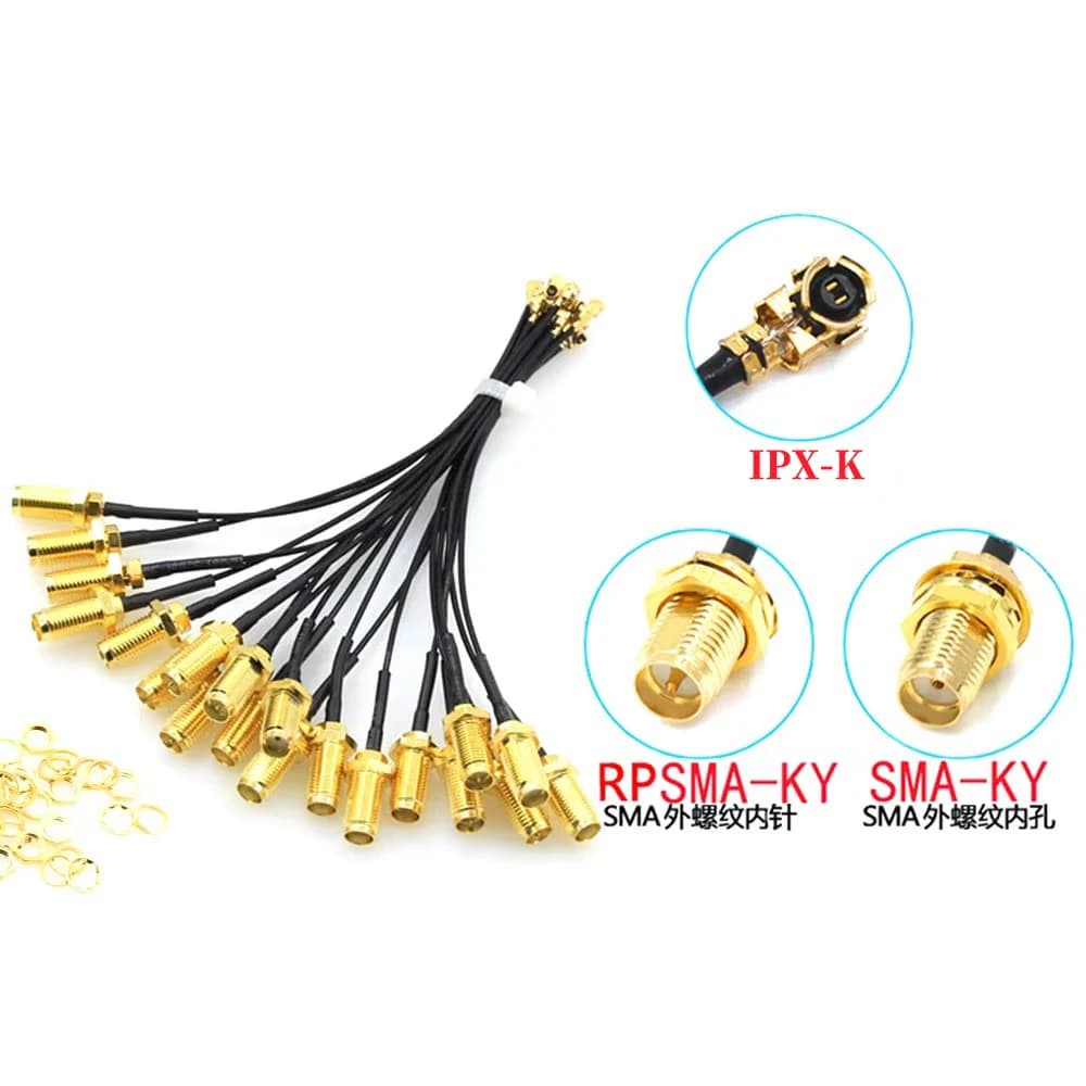 Câble de connecteur SMA femelle vers uFL/u.FL/IPX UFL vers SMA femelle RG1.13, assemblage de câble d'antenne RF RP-SMA-K, 5 pièces