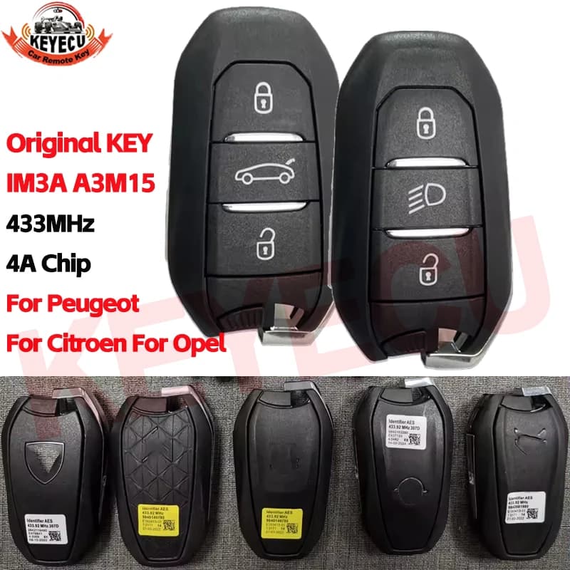 KEYECU OEM – clé télécommande intelligente sans clé IM3A 433MHz A3M15 4A, pour Peugeot 5008 508 307 308 3008, pour Opel, pour citroën C3 C4