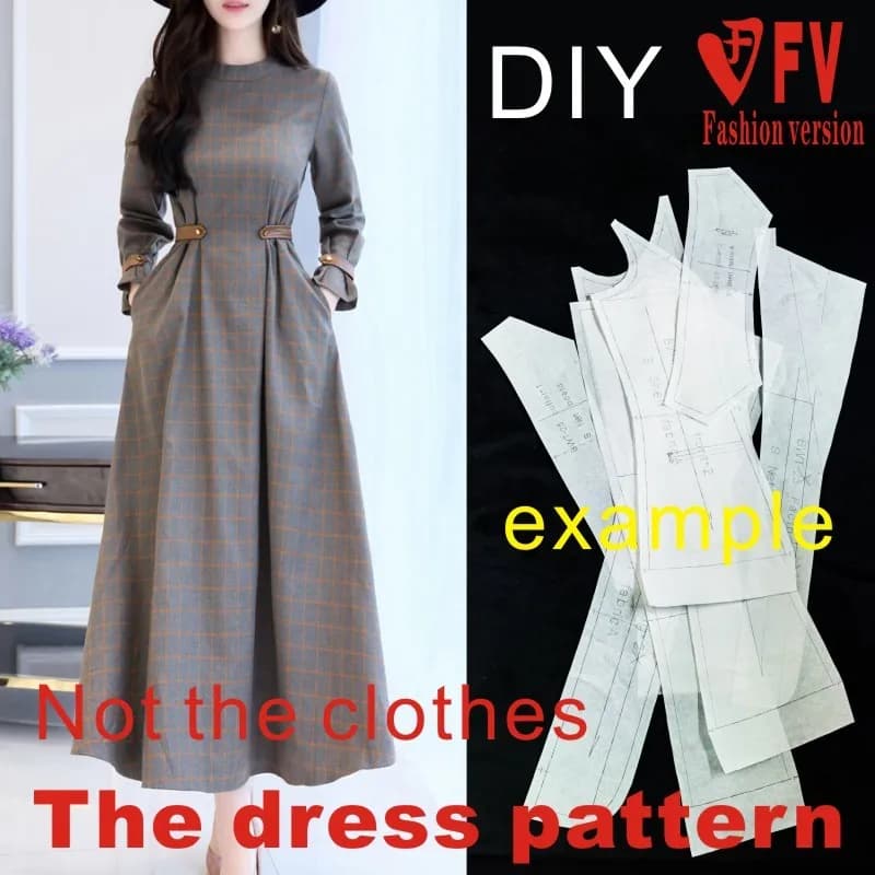 Jupe longue motif robe à manches longues pour femmes motif vêtements design dessins de coupe BLQ-329