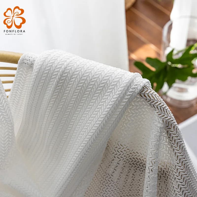 Rideaux transparents blancs pour le salon, rideau en tulle uni moderne pour fenêtre de chambre à coucher, cortinas prêtes à l'emploi, personnalisés, Rideau