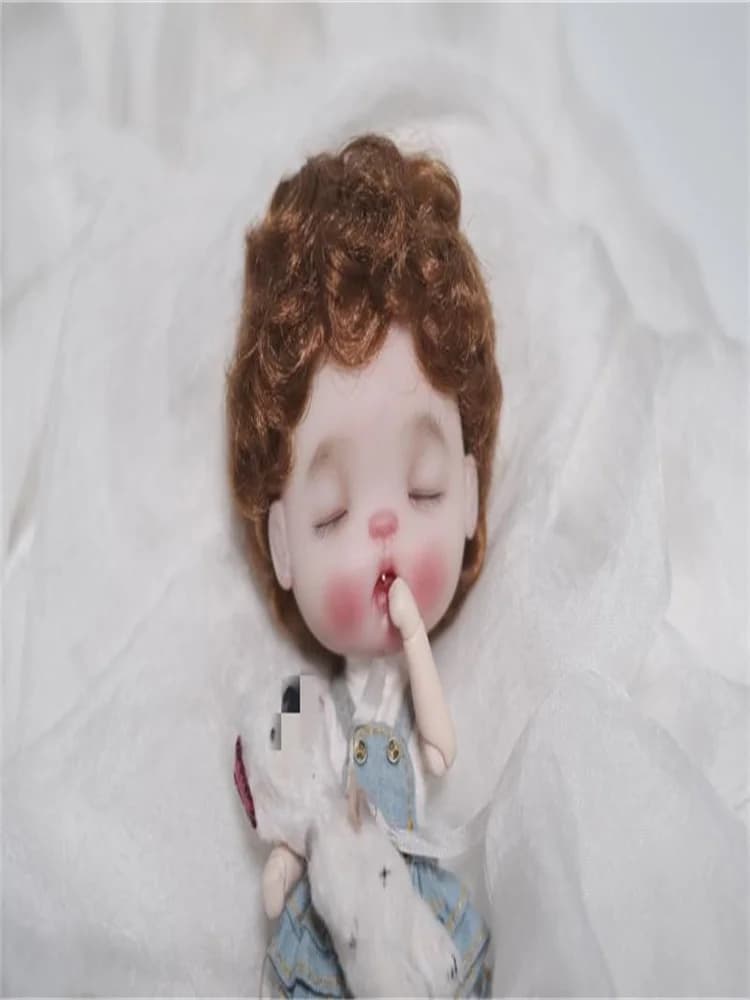 Perruque de simulation pour poupée BJD, adaptée aux poupées de taille 1/8, en soie de lait, style Fashion Sunshine and Cool in Roll, pour hommes et femmes, brun foncé doré
