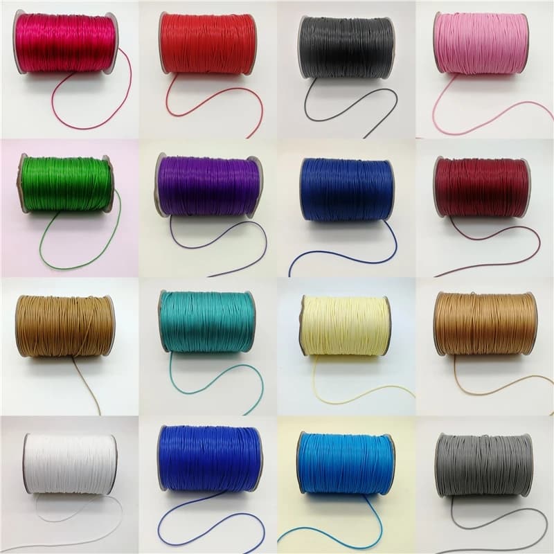 Nouveau 0.5/0.8/1.0/1.5/2.0mm cordon ciré fil ciré cuir ficelle chaîne sangle collier corde perle pour la fabrication de bijoux bricolage