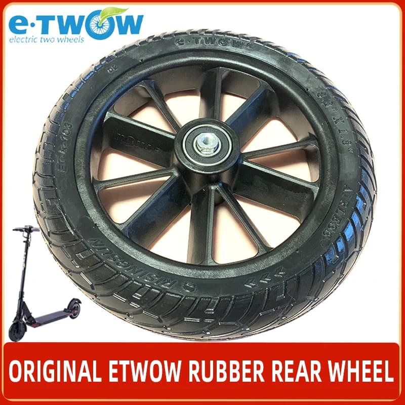 Roue arrière en caoutchouc Etwow d'origine pour Scooter électrique e-twow S2 24V Master 36VBooster Plus 48V GT