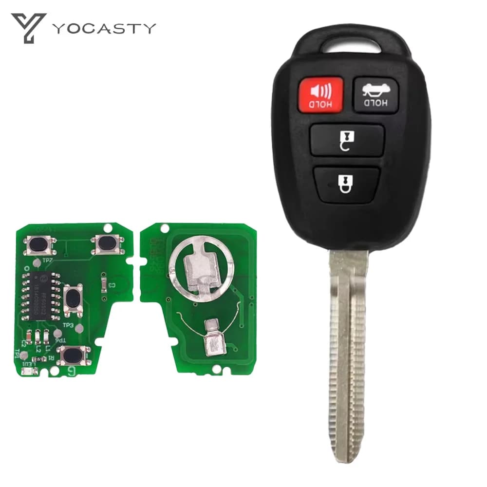 YOCASTY – clé télécommande à 4 boutons, 314.4Mhz, avec puce G H, HYQ12BDM, HYQ12BEL, pour voiture Toyota Camry Corolla (2012, 2013, 2014, 2017)