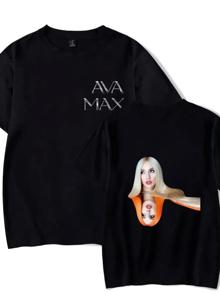 Ava Max – T-shirt à col rond pour homme et femme, en coton, avec imprimé OMG, à manches courtes, pour garçon et fille, Harajuku, haut ample, été, 2021