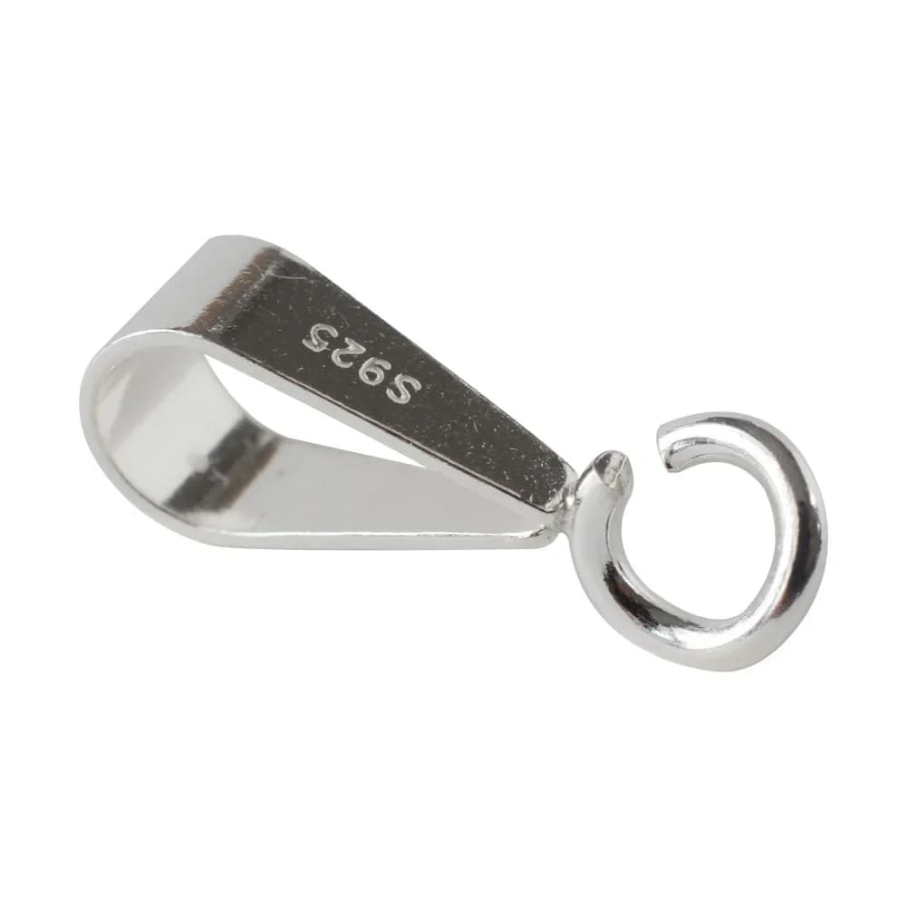 Fermoir pendentif coulissant en argent Sterling 925 massif, connecteur de caution avec anneau ouvert, résultats/composants en argent pour bricolage de bijoux