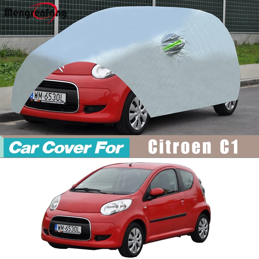 Housse de voiture complète pour citroën C1, Protection extérieure et intérieure, Anti-UV, soleil, pluie, neige, glace, Anti-poussière