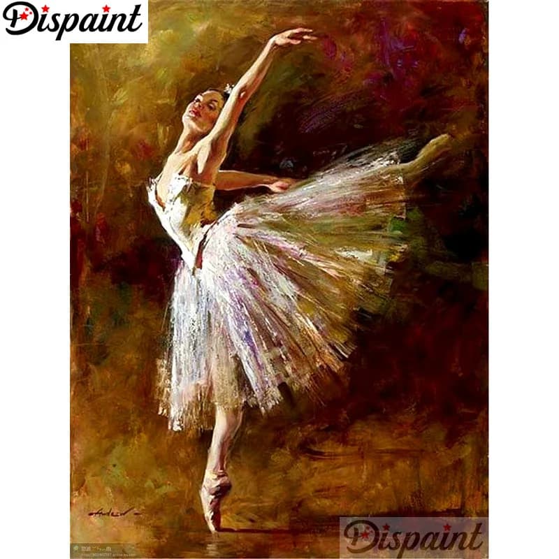 Dispeçage carré/perceuse ronde 5D | Bricolage, peinture au diamant "beauté ballet" broderie point de croix 5D décor de maison A11180