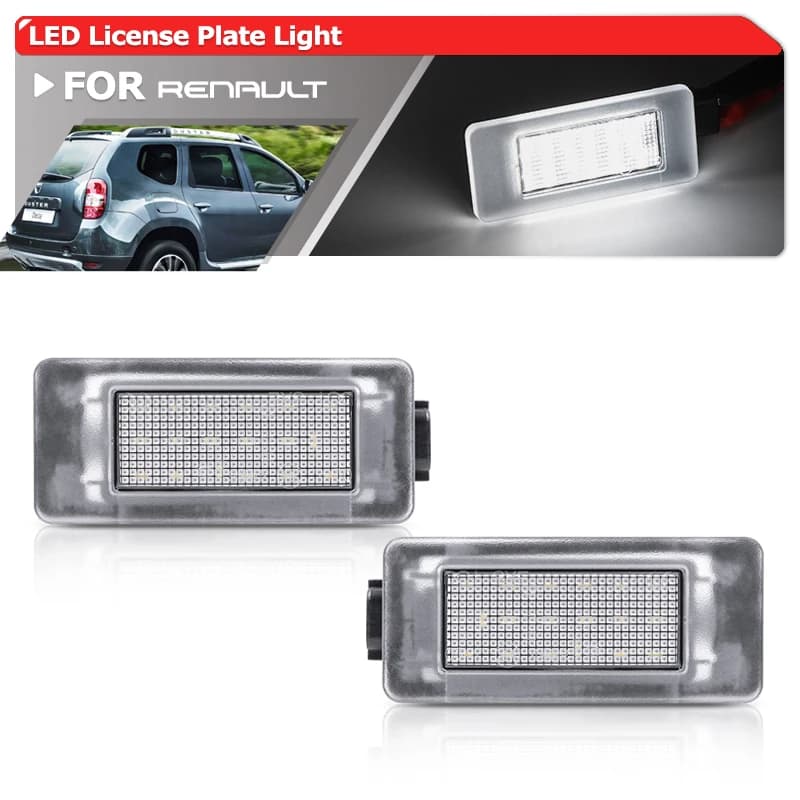 2x convient pour Renault Dacia Duster II HM 2018-sans erreur SMD blanc Led numéro plaque d'immatriculation lumières Auto étiquettes de stationnement lampes