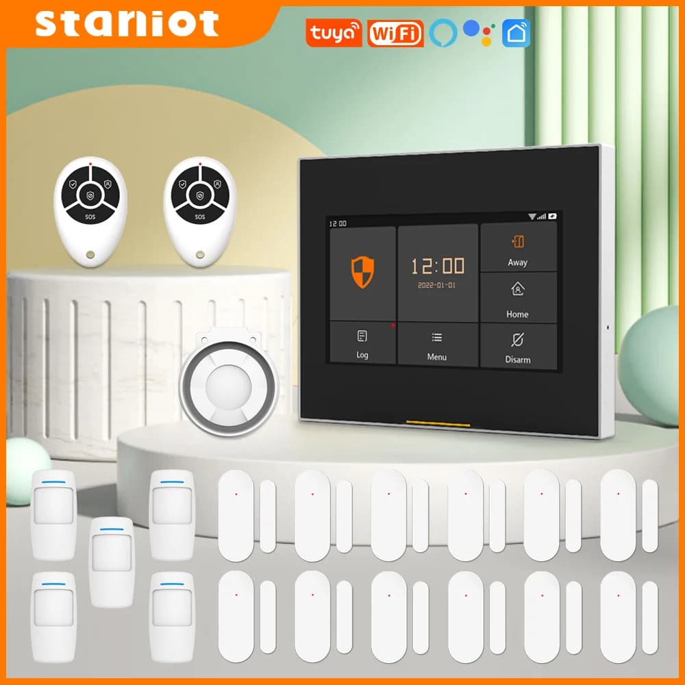 Staniot – kit de système d'alarme de sécurité domestique Intelligent, wi-fi, Version WIFI, Tuya, sans fil, Compatible avec Alexa