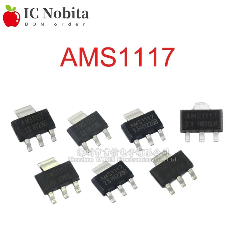 20 pièces AMS1117 1.2V 1.5V 1.8V 2.5V 3.3V 5V ADJ LM1117 1117 régulateur de tension linéaire SOT223 IC nouveau
