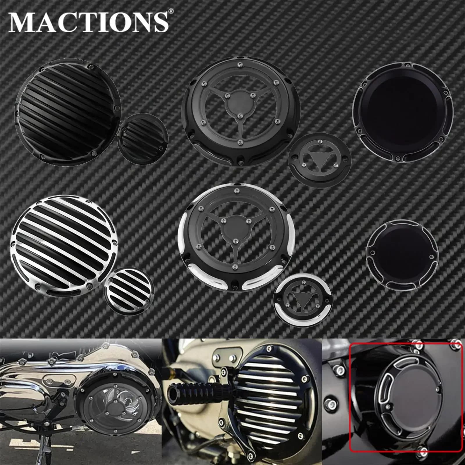 Couvercle de minuterie Derby pour moto, 6 trous, aluminium CNC, Harley Sportster Poly XL 2004-Up XL1200 72 883 Iron Roadster