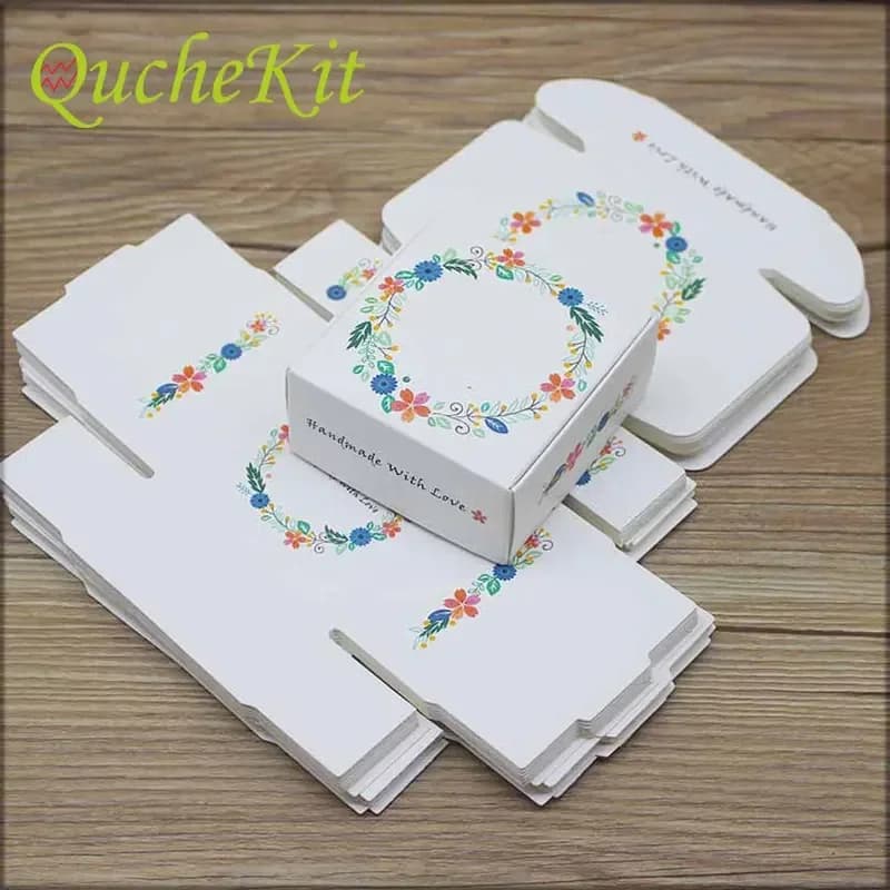 Boîte-cadeau en papier kraft à motif de porcelaine pour emballage, boîte à bonbons en forme de fleur, faveurs de fête d'anniversaire de désherbage, chocolat, Regina, 50 pièces