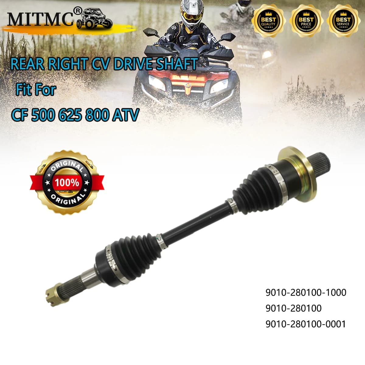 Arbre de transmission arrière gauche (CV Axle) pour CF 500 625 800 ATV 9010-280100-1000 9010-280100 9010-280100-0001 GO KART