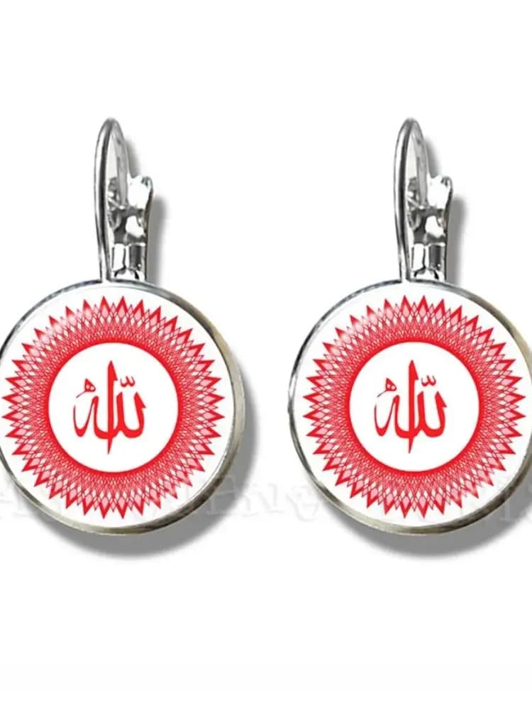 Boucles d'oreilles pour femmes et filles, bijoux musulmans, fait à la main, dôme en verre, Cabochon, breloque religieux, cadeaux du Ramadan, 16mm