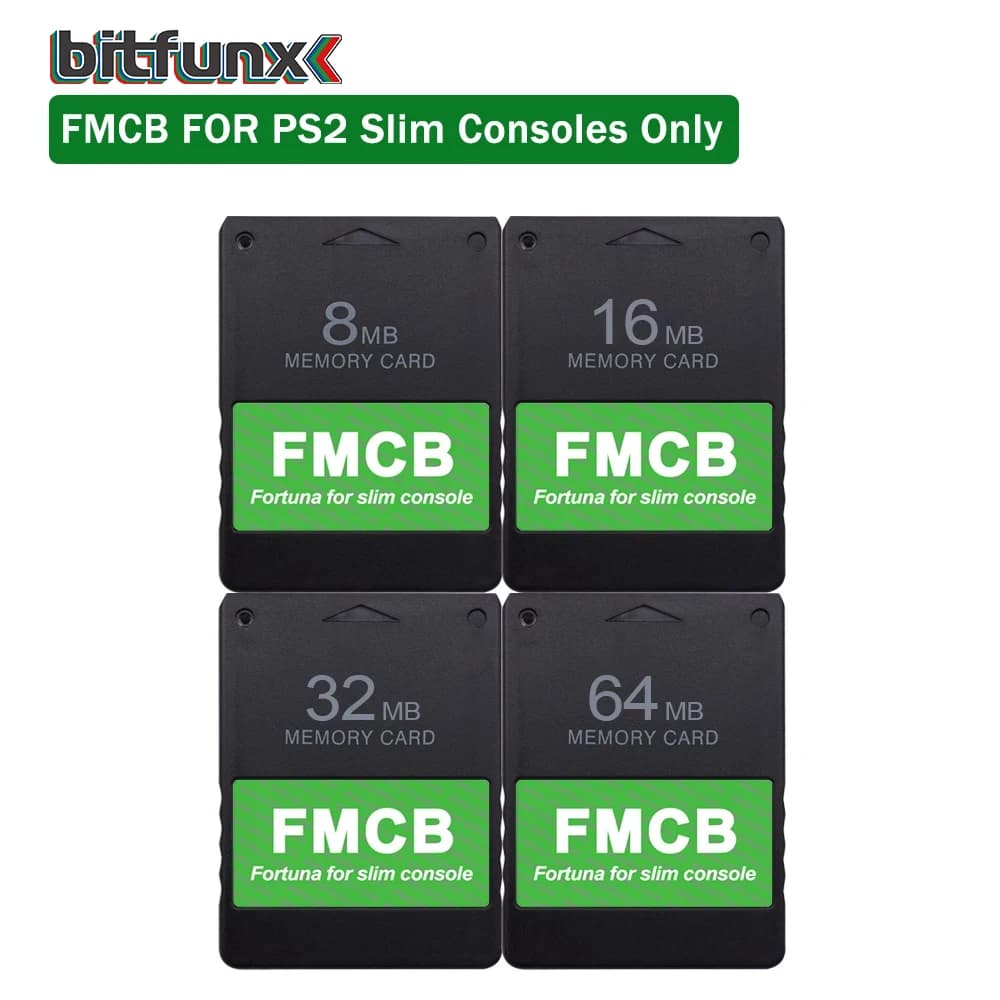 BitFunx Fortuna FMCB Carte mémoire McBoot gratuite pour consoles PS2 Slim (série SPCH-7xxxx et SPCH-9xxxx)
