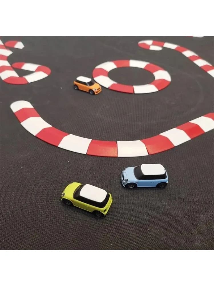Mini piste de voiture télécommandée, scène d'épissure tridimensionnelle, bloc d'assemblage, diagramme, moustique, dérive, course, 1:76