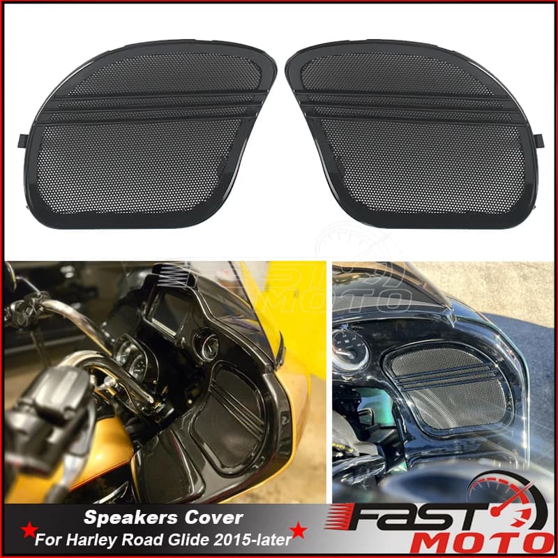 Grille de protection des haut-parleurs pour Harley Road Glide 15-23 FLTRX FLTRU, grille de protection des haut-parleurs avant, accessoire de moto