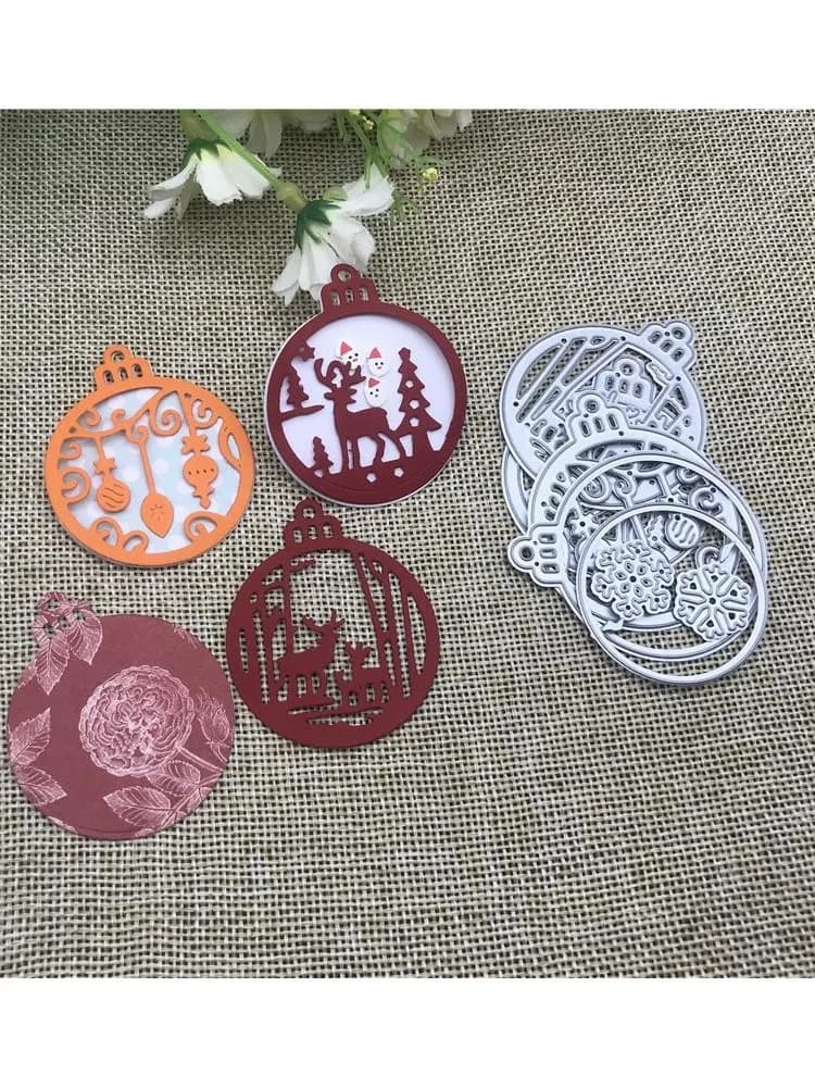 Matrices de découpe en métal pour bricolage, pochoirs pour scrapbooking, modèle de découpe artisanale, gaufrage décoratif, cerf de Noël, démontrent de neige, 4 pièces