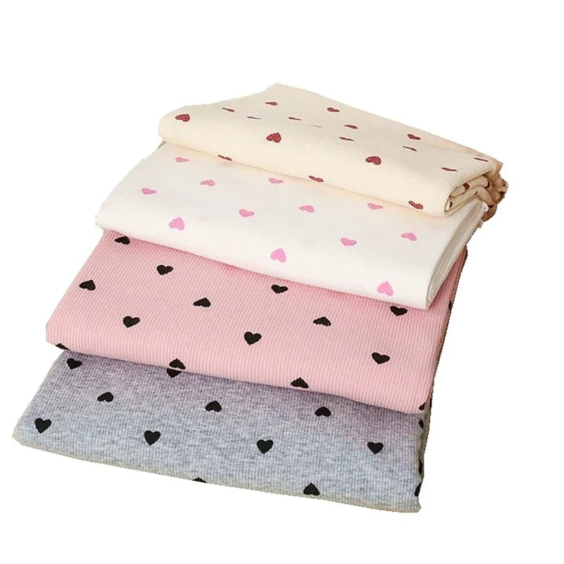 Tissu tricoté en coton imprimé côtelé à pois extensible, à la mode d'été, par demi-Yards, robe, T-shirt, Jersey, matériel 45x135cm, YHTJ0050