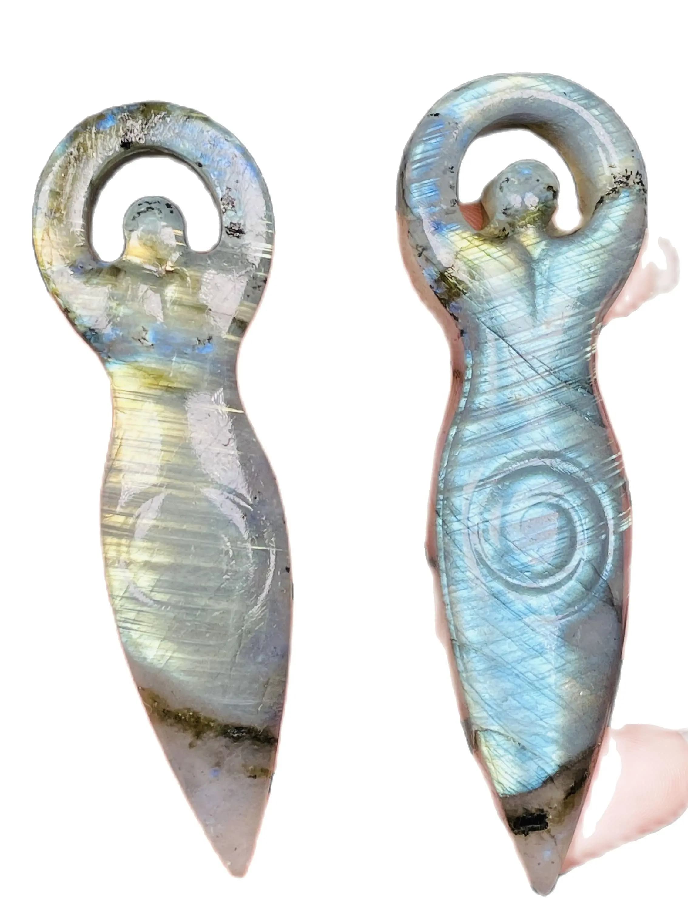 Statue de Déesse du Labrador en Clip Sculpté à la Main, Pendentif Artisanal pour Cadeaux