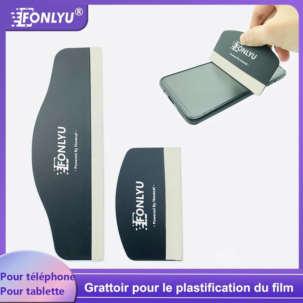 FONLYU – protecteur d'écran pour tablette et téléphone portable, Film Hydrogel, grattoir pour carte à gratter, raclette pour iPad pour iPhone, outil de débosselage de pelle