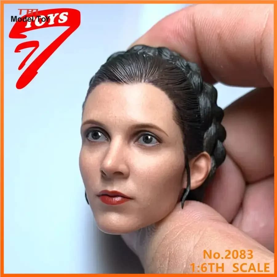 Tête de Leia sculptée à l'échelle 1/6, pour poupées d'action de 12 pouces, modèles de jouets, accessoires de scène corporelle