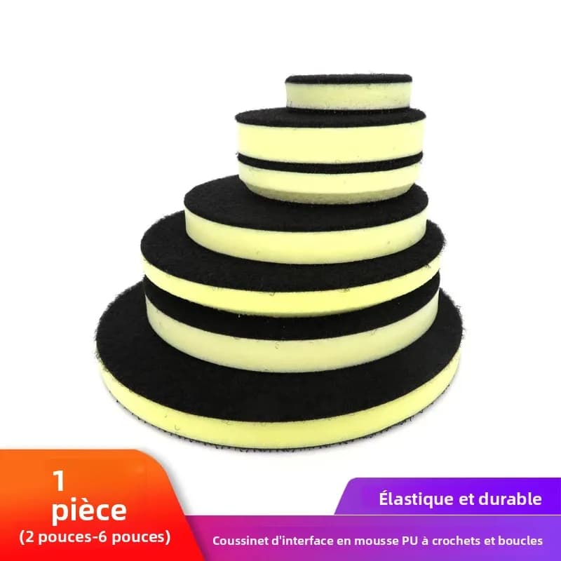 Coussin d'interface de 2 à 6 pouces en mousse PU de densité moyenne, tampon de polissage 1 pièce pour support de disque de ponçage - Auto-agrippant