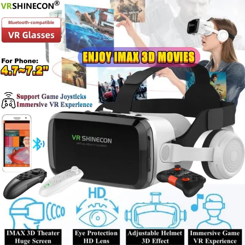 Lunettes de réalité virtuelle sans fil IMAX, énorme écran 3D, boîte en carton Google, casque VR pour téléphone 4.7-7.2 pouces, Support de manette de jeu