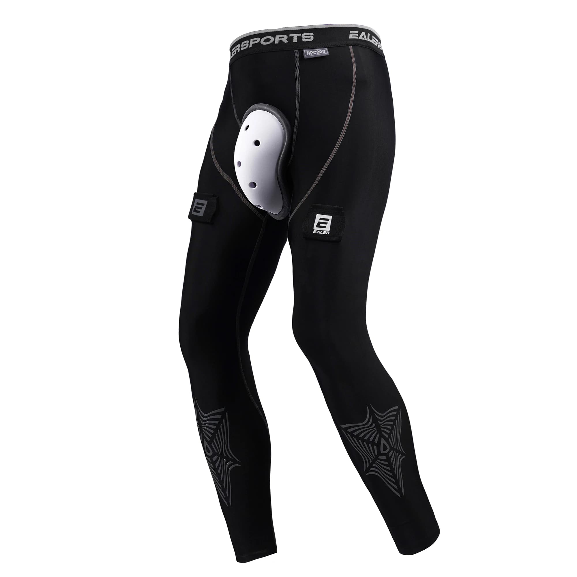 Pantalon de hockey à compression Han Duck avec coupe athlétique et languettes de chaussettes, jock de hockey pour hommes et garçons – Senior et Junior – Adulte et jeunesse