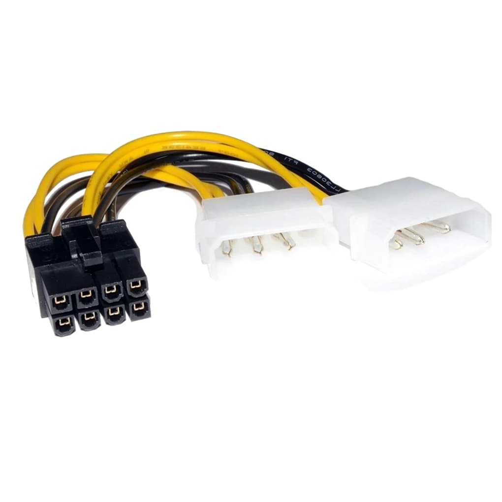 20 pièces 18cm 8Pin à double 4Pin carte vidéo cordon d'alimentation 180W forme Y 8 broches PCI Express à double 4 broches Molex carte graphique câble d'alimentation