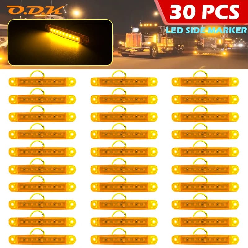 30 pièces 12V 24V 9 SMD LED marqueur latéral indicateur de frein lampe avertissement feu arrière dégagement voiture Bus UTE remorque camion camion caravane