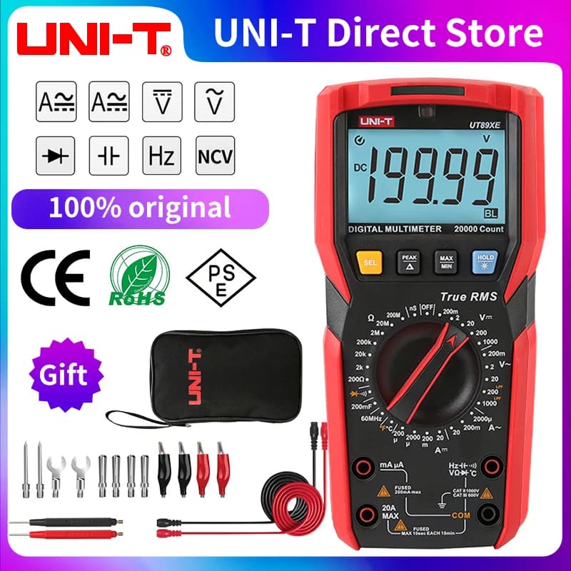 UNI-T UT89XD UT89X True RMS multimètre numérique professionnel testeur électrique NCV Diode température Triode puzzles itance mètre