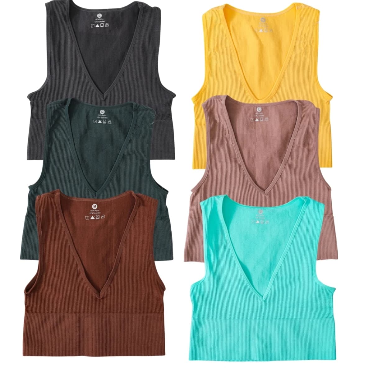 Haut court d'été pour femmes, débardeur à col en v, Lingerie Sexy, t-shirt court sans manches, sous-vêtements de Fitness, Sport, soutien-gorge sans couture, Camisole