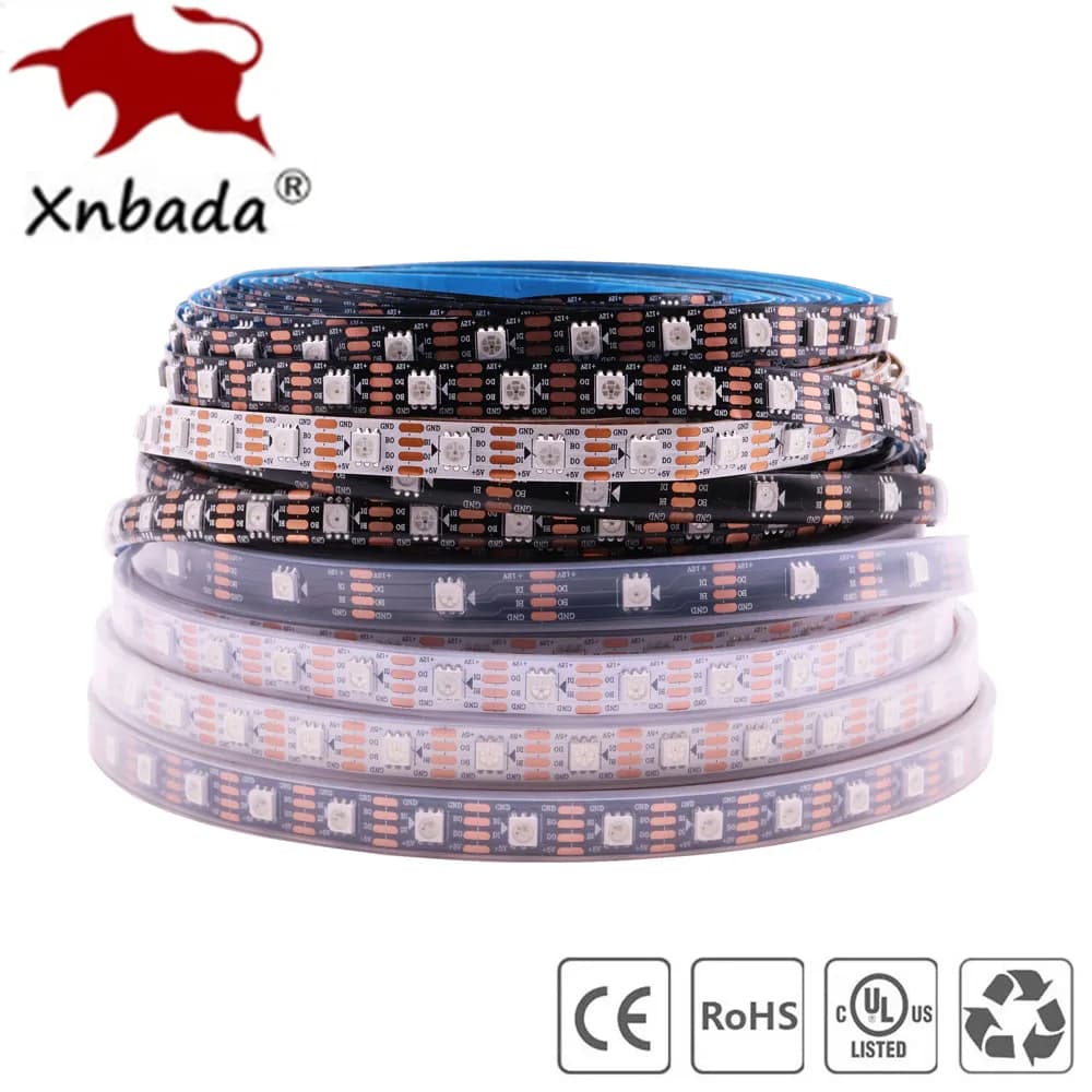 Bande lumineuse RGB LED intelligente, WS2813, WS2815, (pompage WS2812B), IC de signal touristique adressable, 30, 60, 144LED/m, IP30, IP65, IP67
