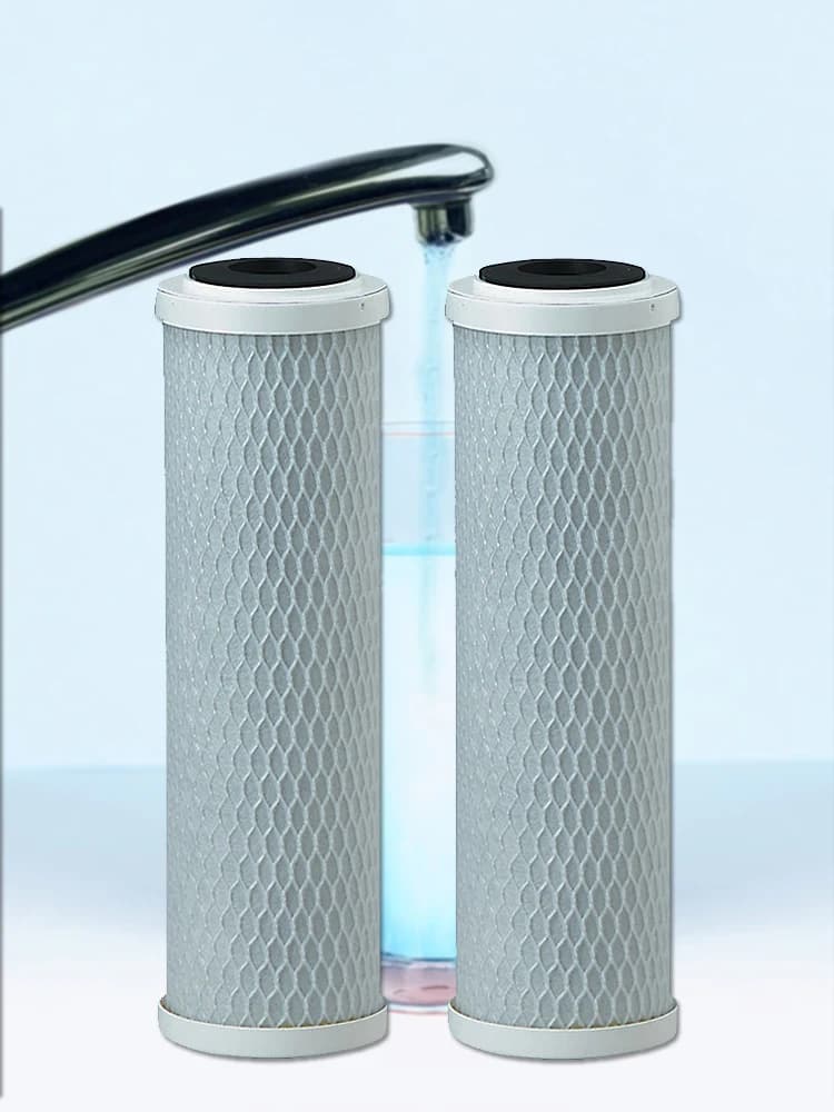 Coronwater cartouche de filtre à eau bloc de charbon actif de 10 pouces 0,5 microns CBC-10 pour la purification