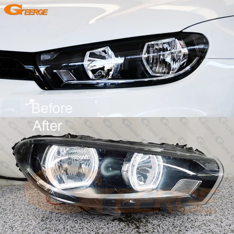 Clignotant Ultra Lumineux LED Angel Eyes, Kit Halo Rings, Fit for Volkswagen, VW Contrasting Rocco III MK3, DTM U Style