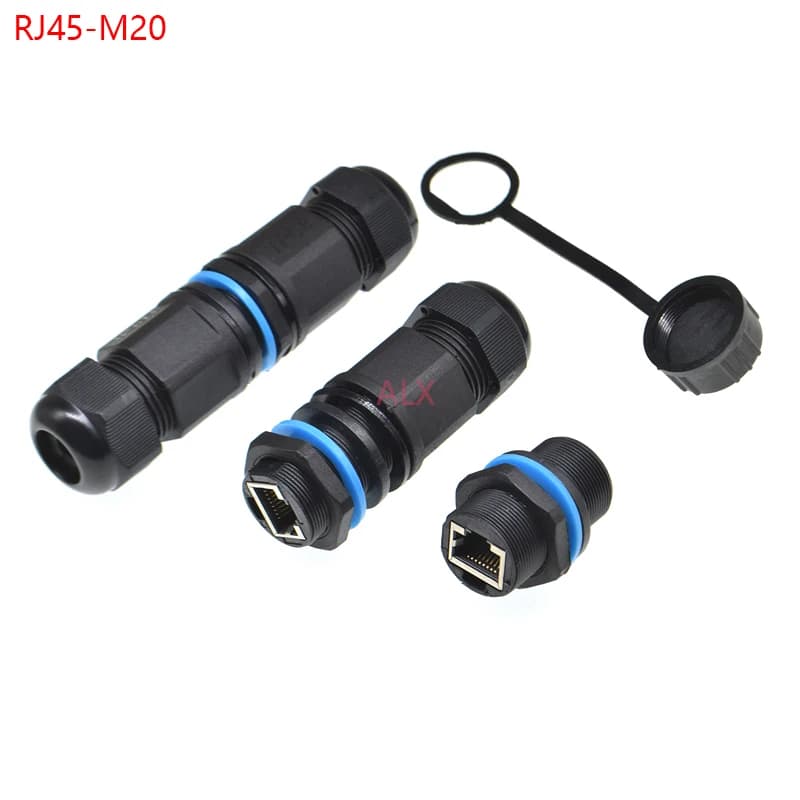 Connecteur de montage sur panneau blindé étanche IP68, adaptateur I-box, prise d'extension de câble réseau, RJ45, M20, 600 à 600, 8P8C